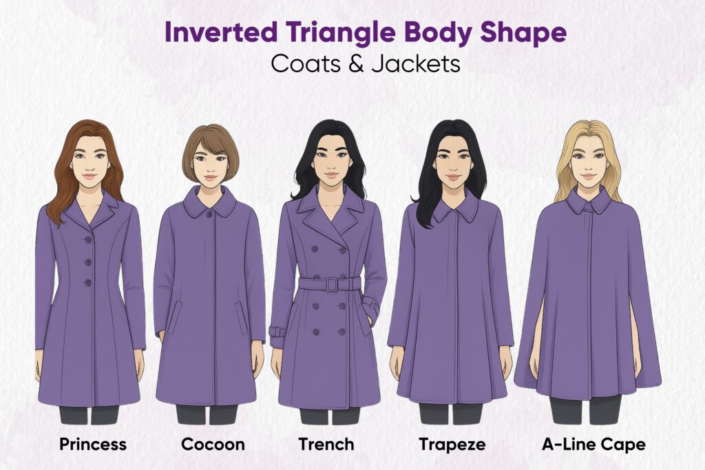 Jackets and Outerwear for Inverted Triangle Shapes