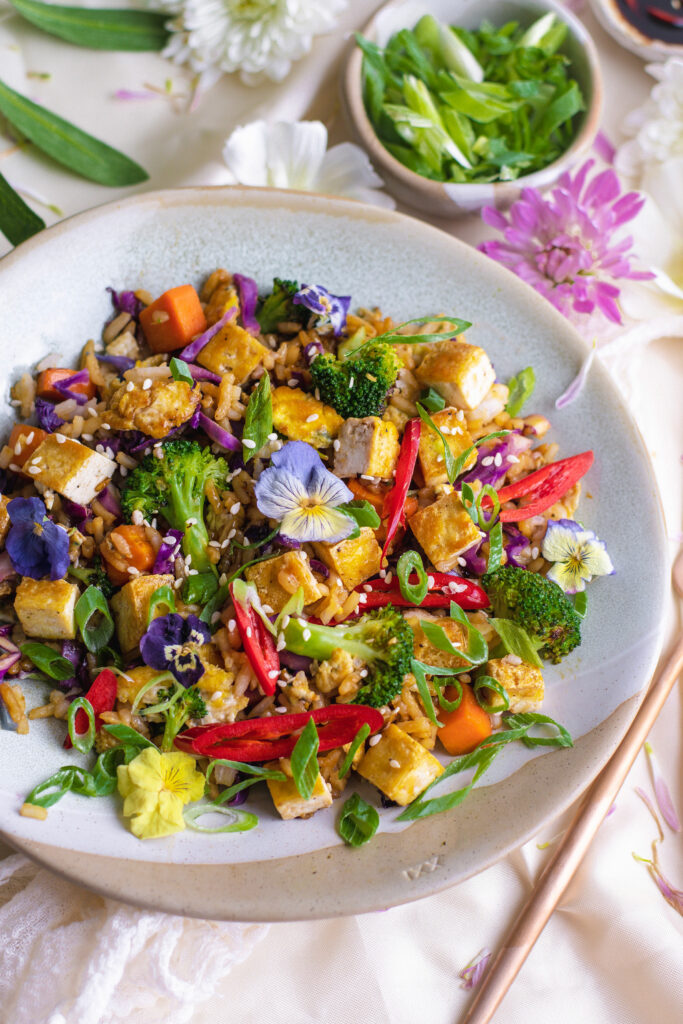 TOFU AND VEGGIE FRIED RICE - FABULOUS 50S HEALTHY RECIPE