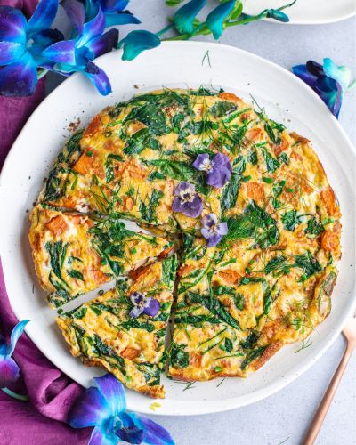 Spinach and Sweet Potato Fritata