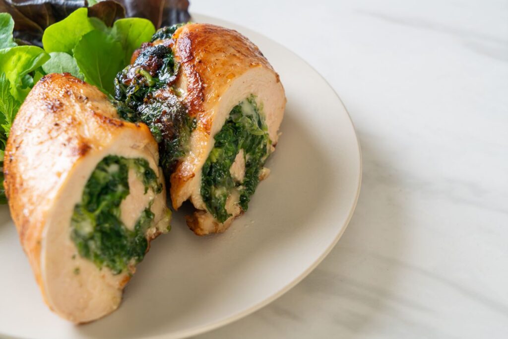 Spinach and feta stuffed chicken breast