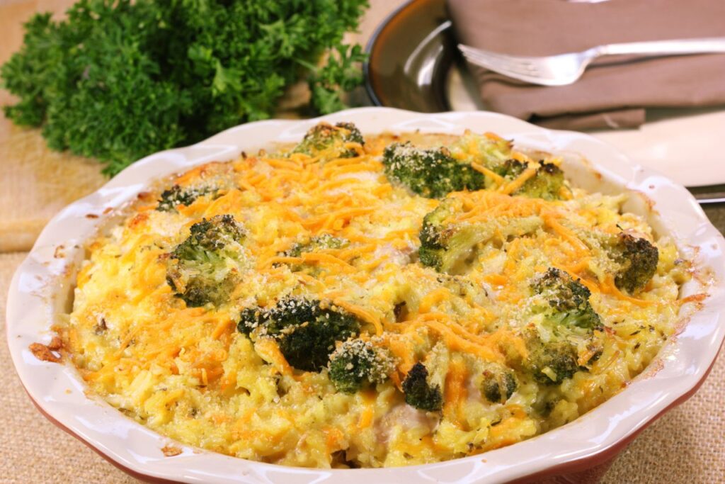 Broccoli and cheese quinoa casserole