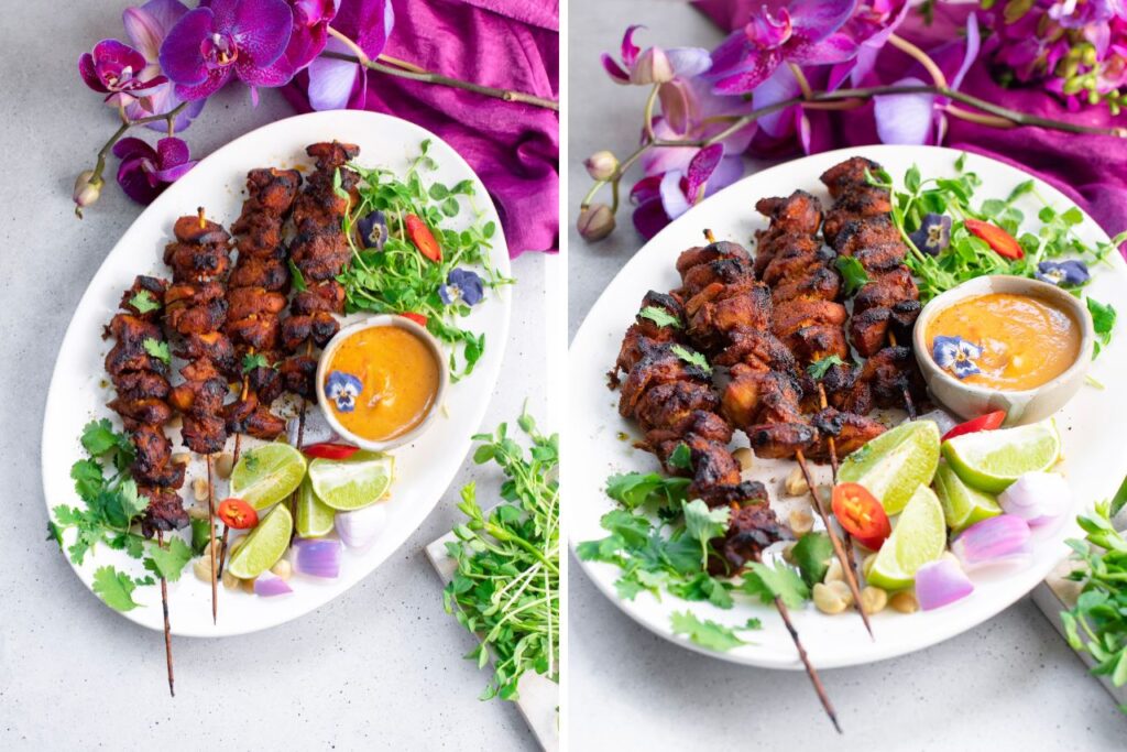 Red Curry Chicken Satay Skewers