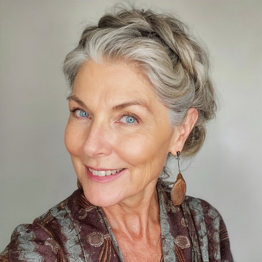 Twisted Updo Hairstyles for Women Over 50