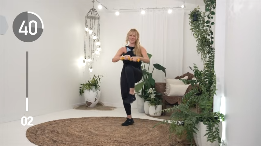 Overhead Reach March (Weights Optional) 10-minute walking workout