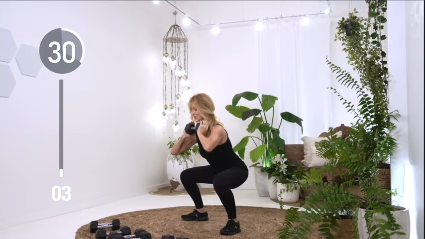 Squat to Overhead Press build muscle at home