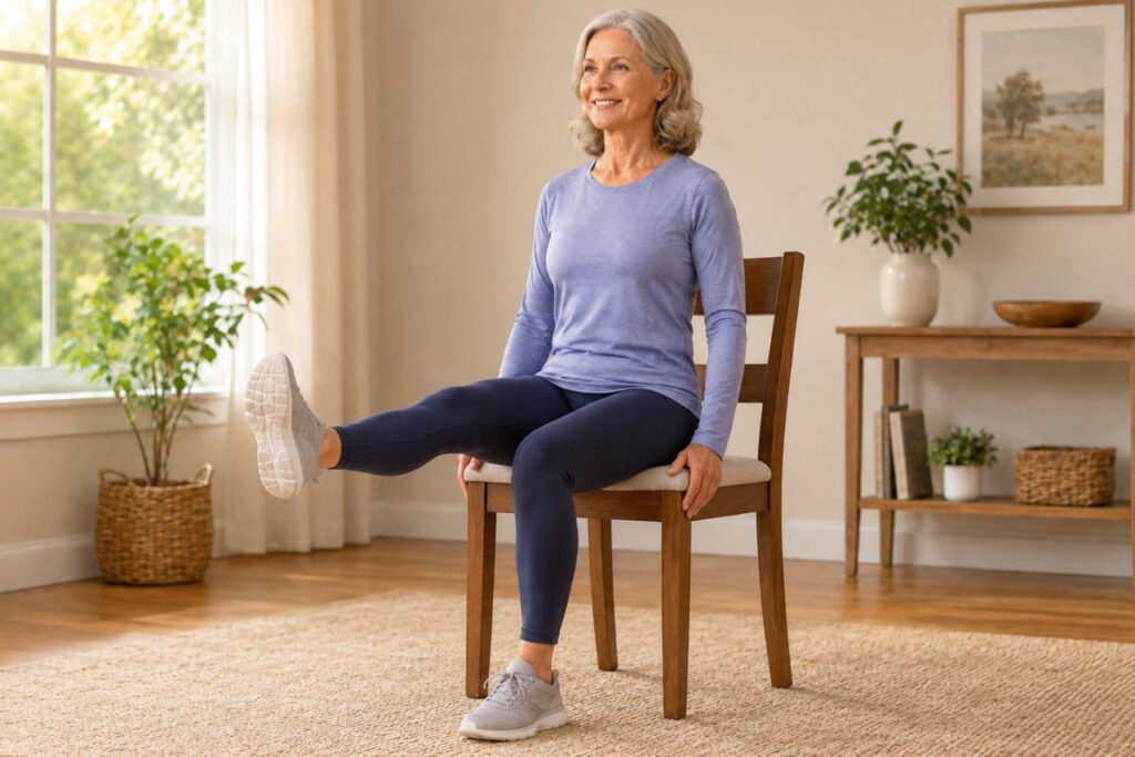 chair exercises for seniors - Seated leg extension