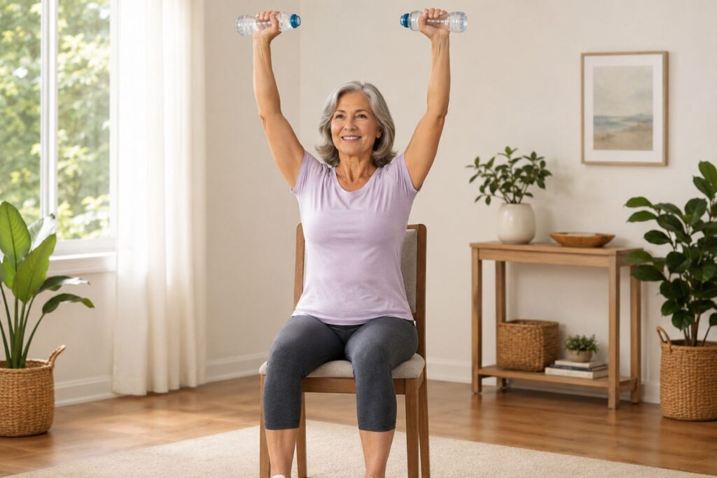 chair exercises for seniors - Seated Overhead Press