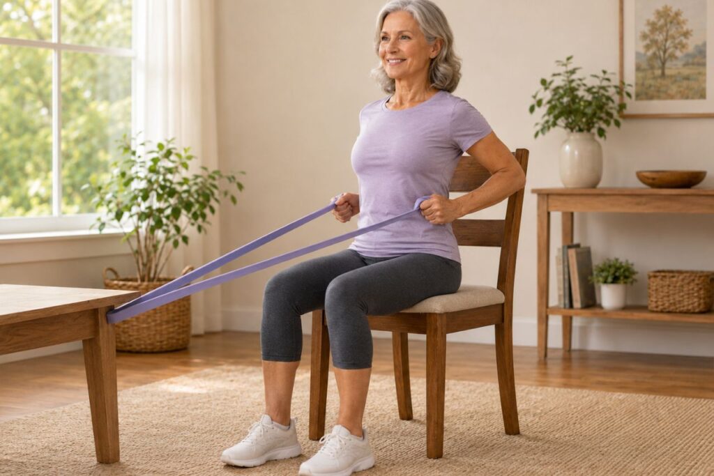 chair exercises for seniors - Seated Row