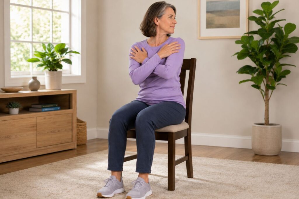 Seated Torso Twist - chair exercises for seniors